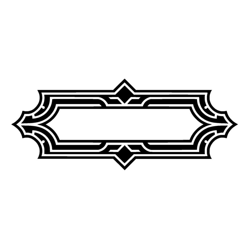 Art Deco Label Frame Black White Decorative for Text, , or Title vector