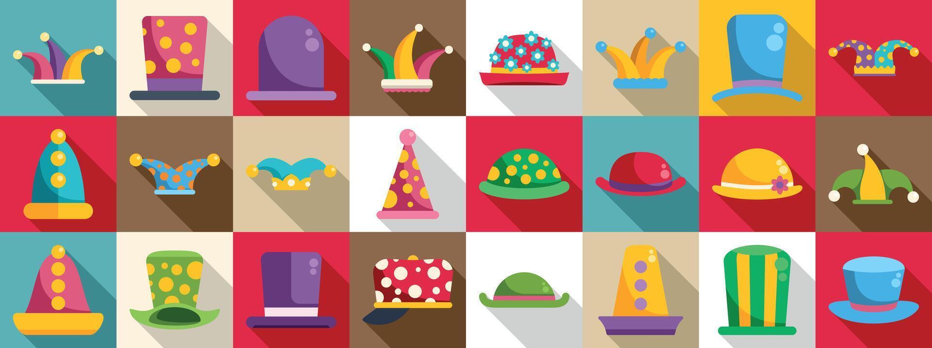 colorful hats and festive headgear vector