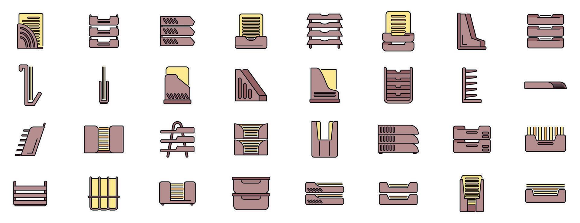 Office supplies organizers keeping documents tidy and accessible vector