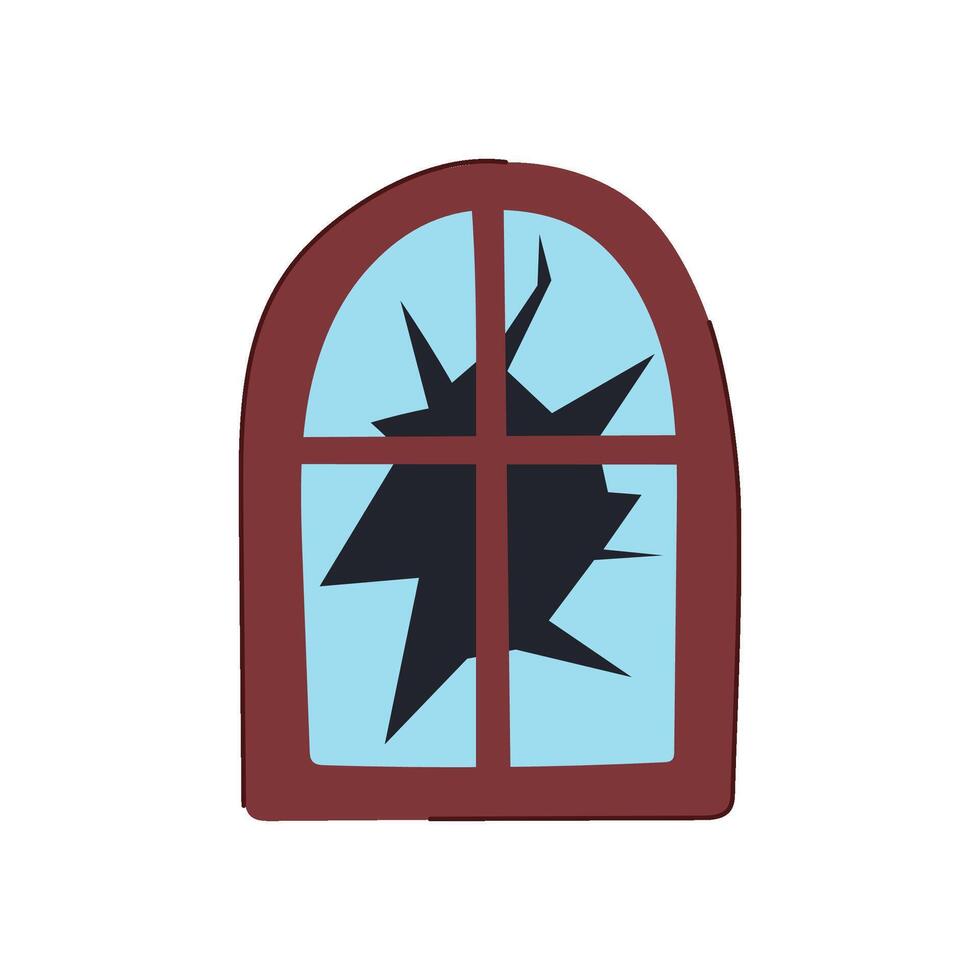 broken replacement wood windows cartoon element vector