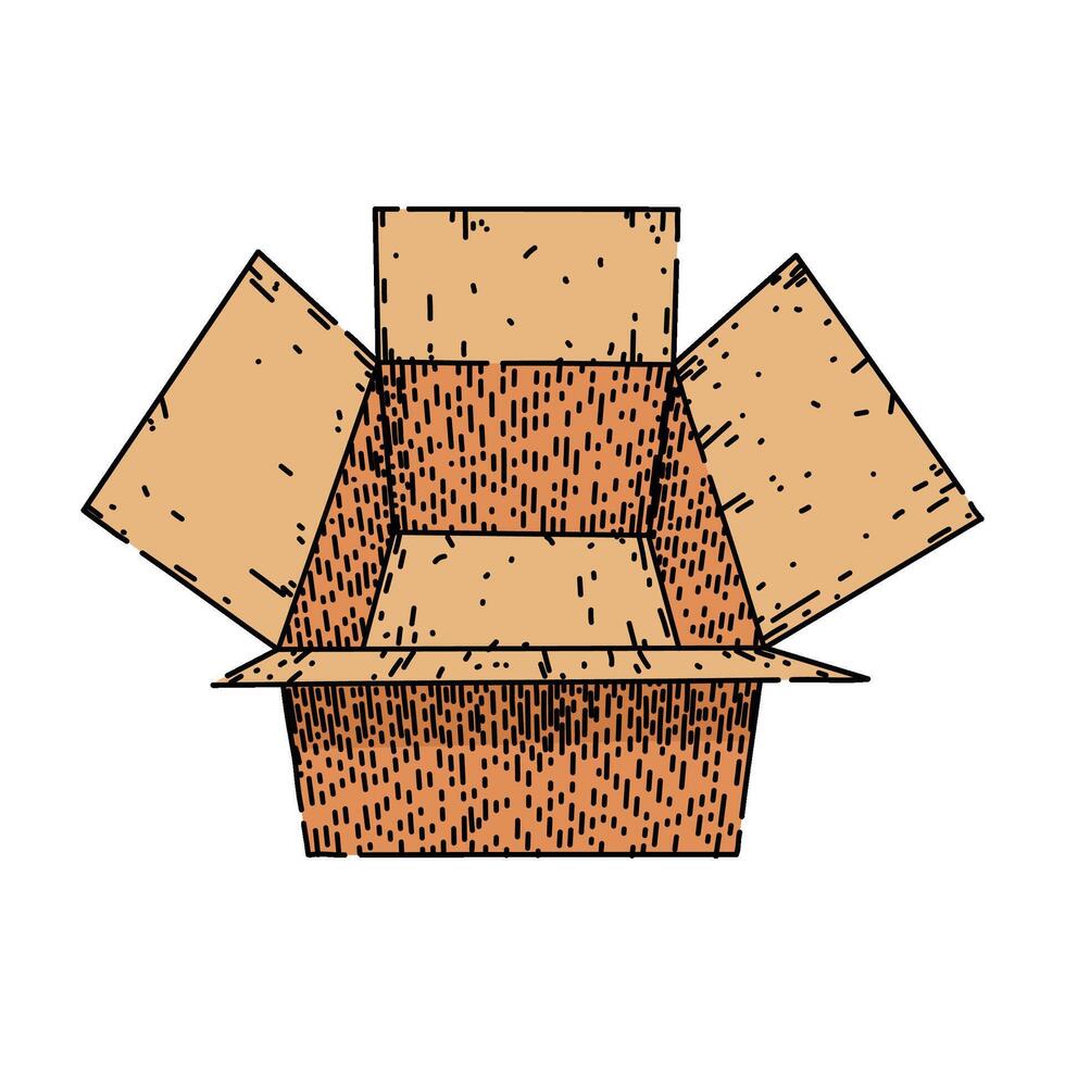 recycle cardboard box sketch hand drawn item vector