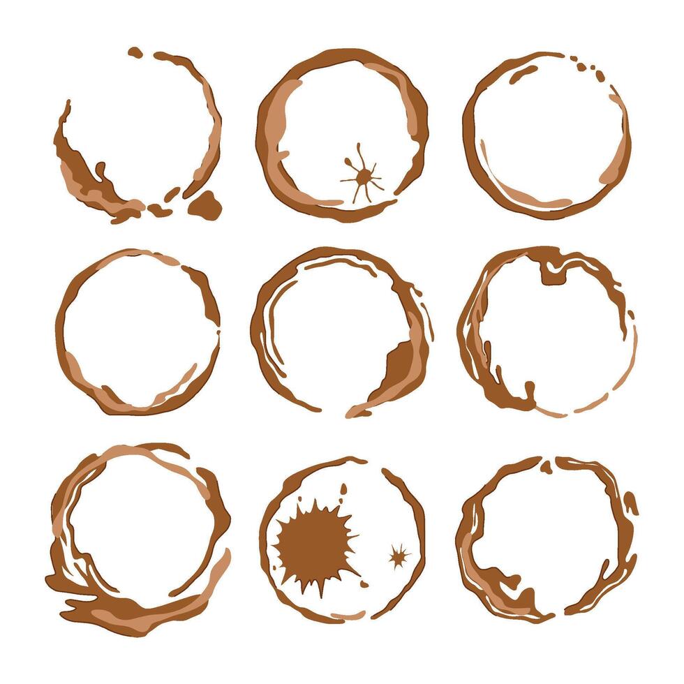 stain coffee set cartoon element vector