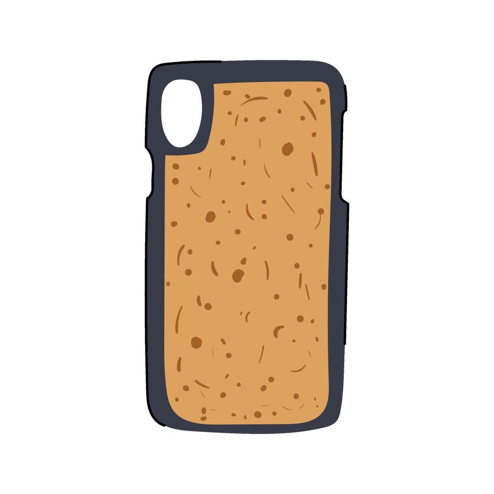 cork sustainable phone case cartoon badge vector