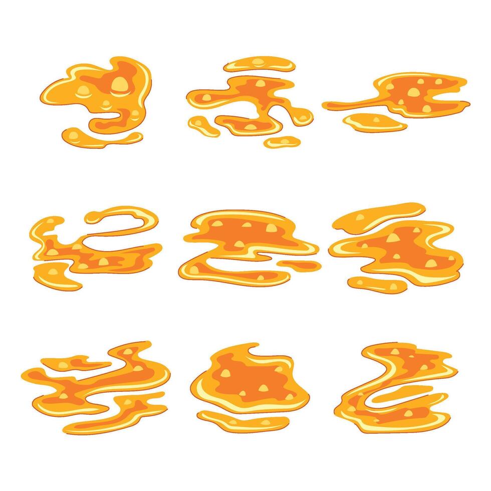 puddle lava set cartoon element vector