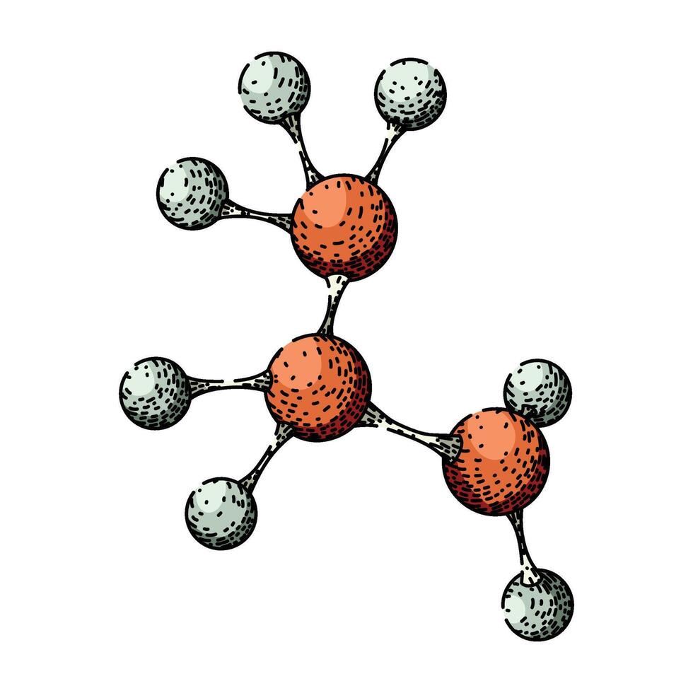 bonding molecule atom sketch hand drawn figure vector