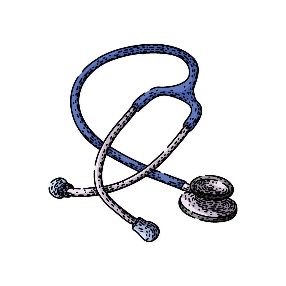 doctor stetoscope sketch hand drawn item symbol vector
