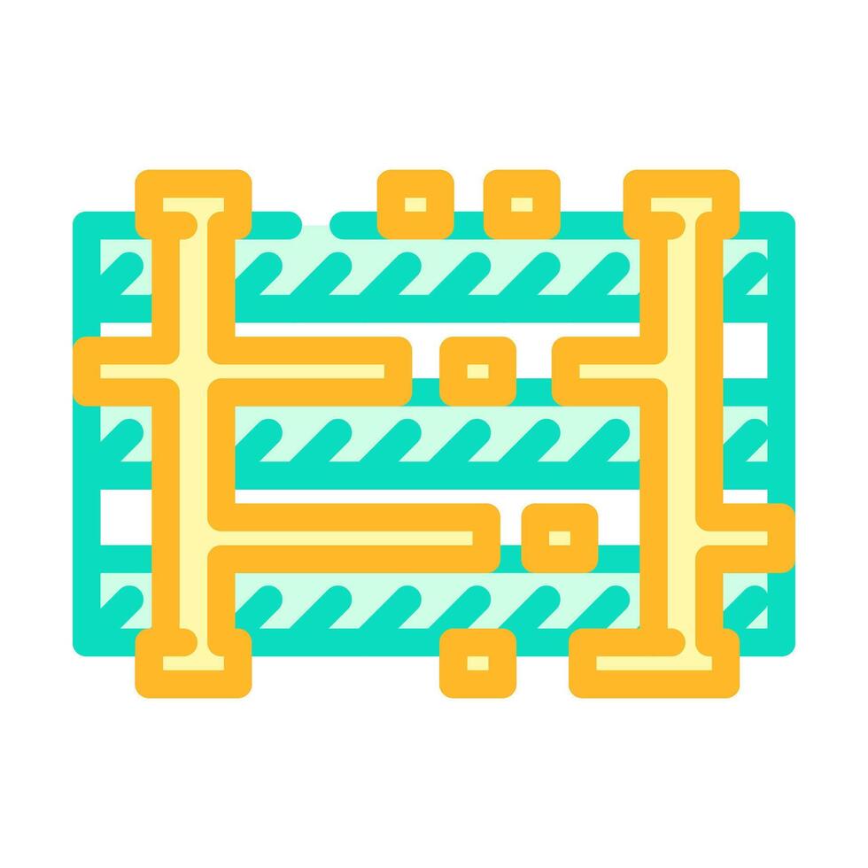 zoomed pcb layers stack color icon illustration vector