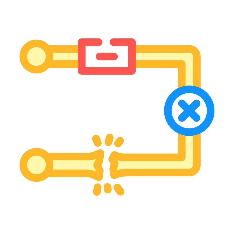 broken circuit path icon color icon illustration vector