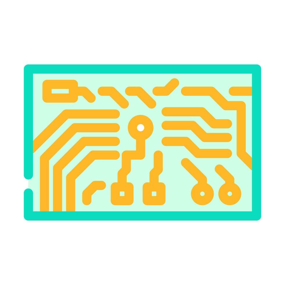green pcb copper tracks color icon illustration vector