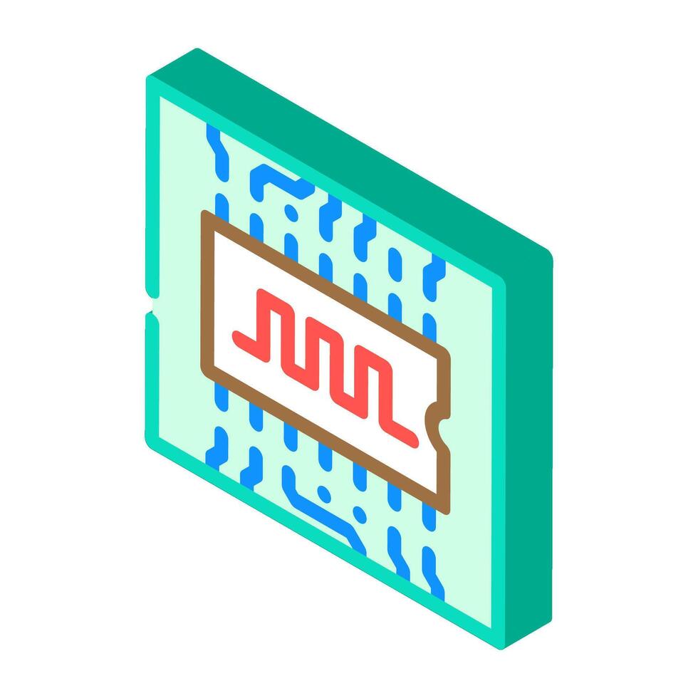 digital signal path board isometric icon illustration vector