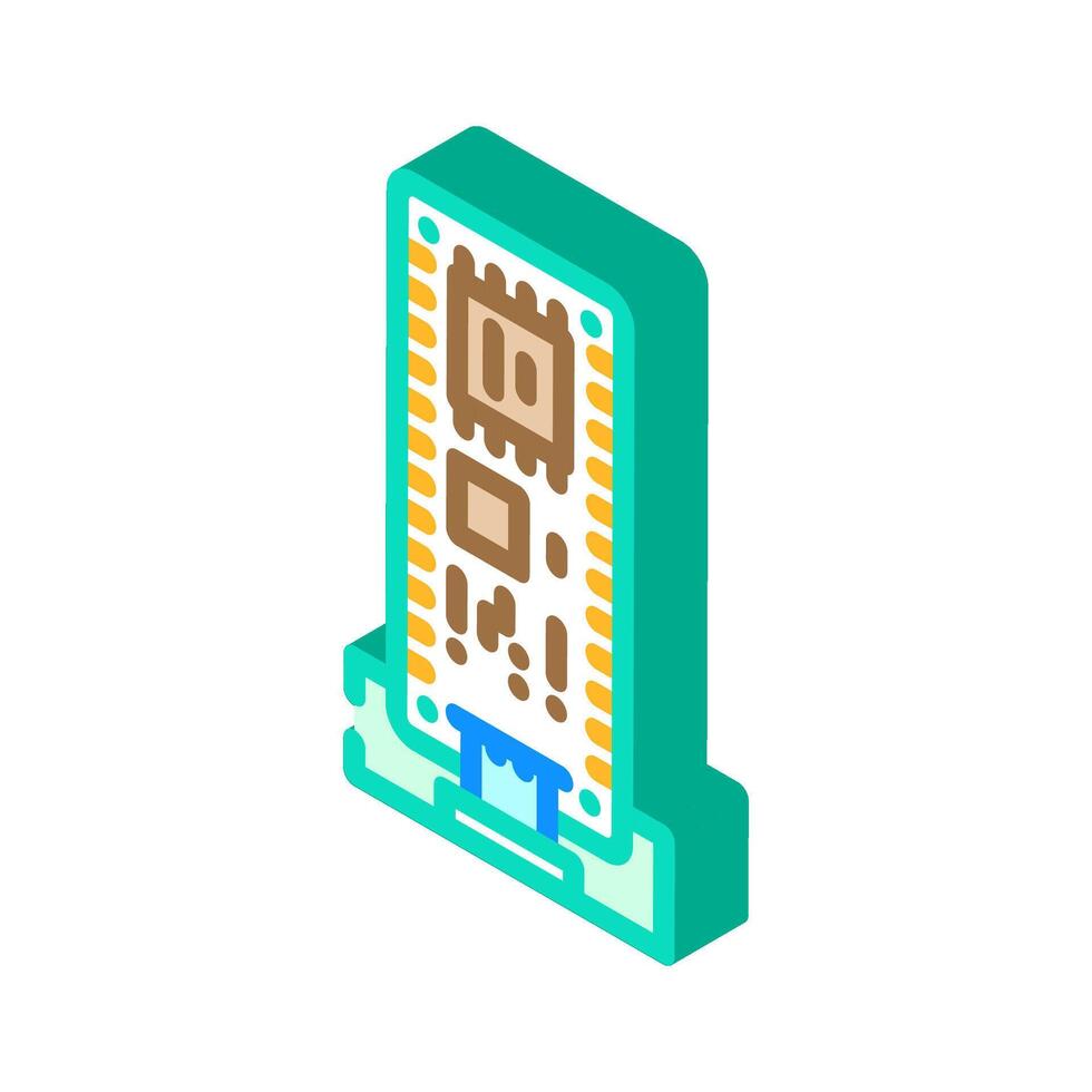 microcontroller connected board isometric icon illustration vector