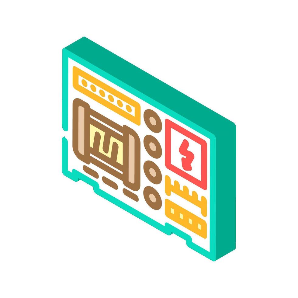power supply section board isometric icon illustration vector