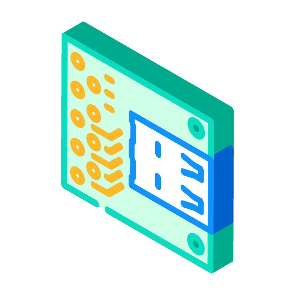 pcb connected usb port isometric icon illustration vector