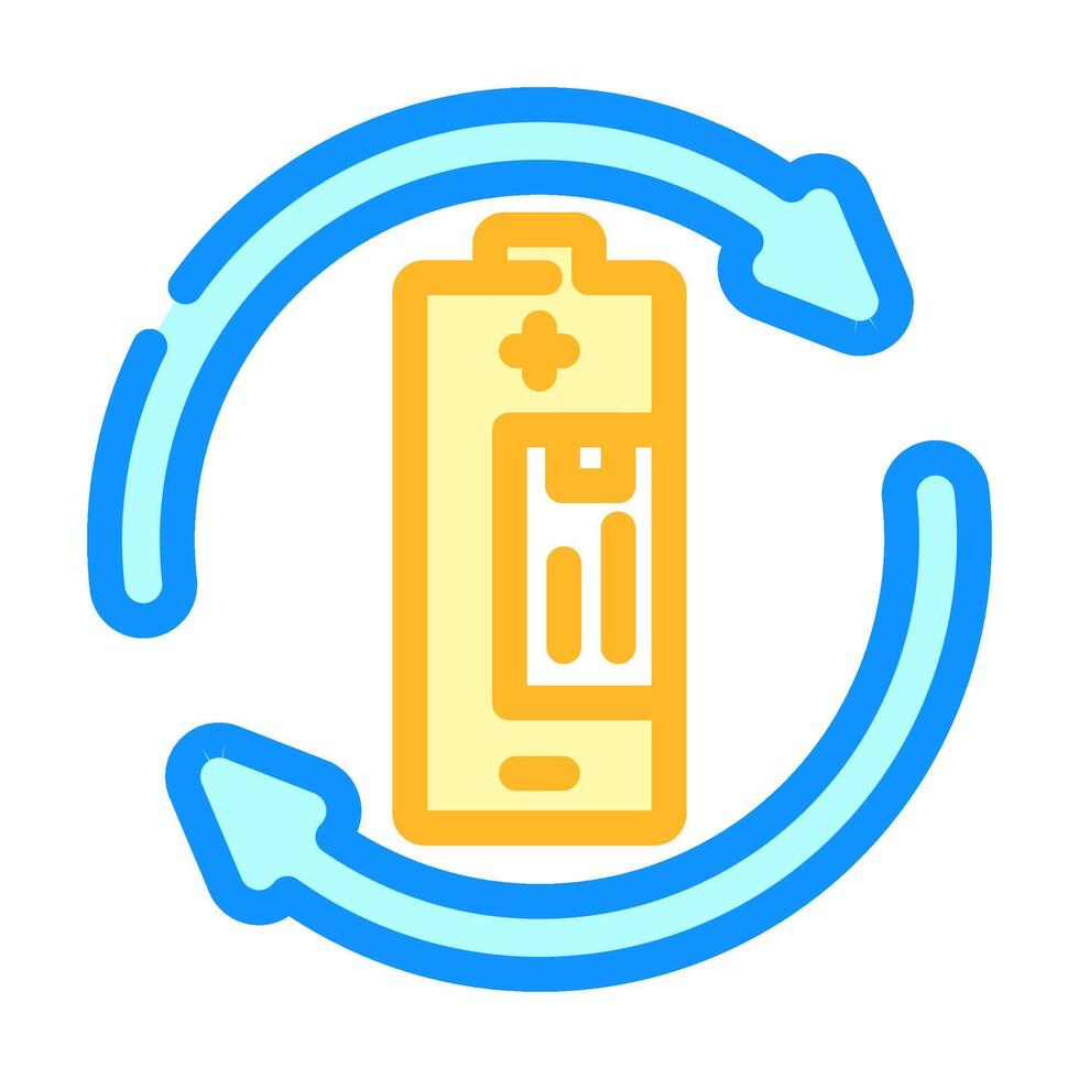 rechargeable color icon symbol vector