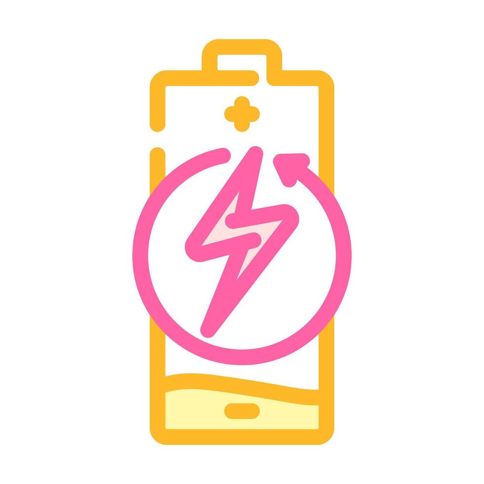 rechargeable battery color icon illustration vector