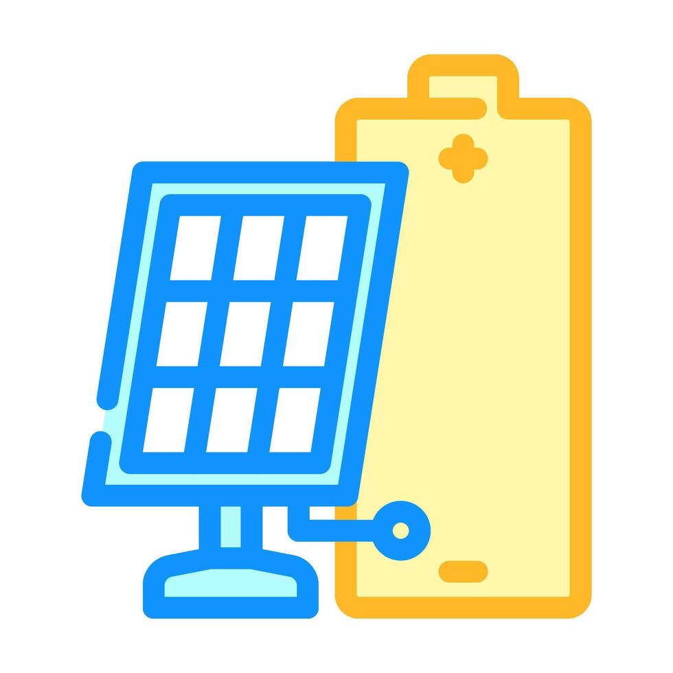 solar powered color icon figure vector