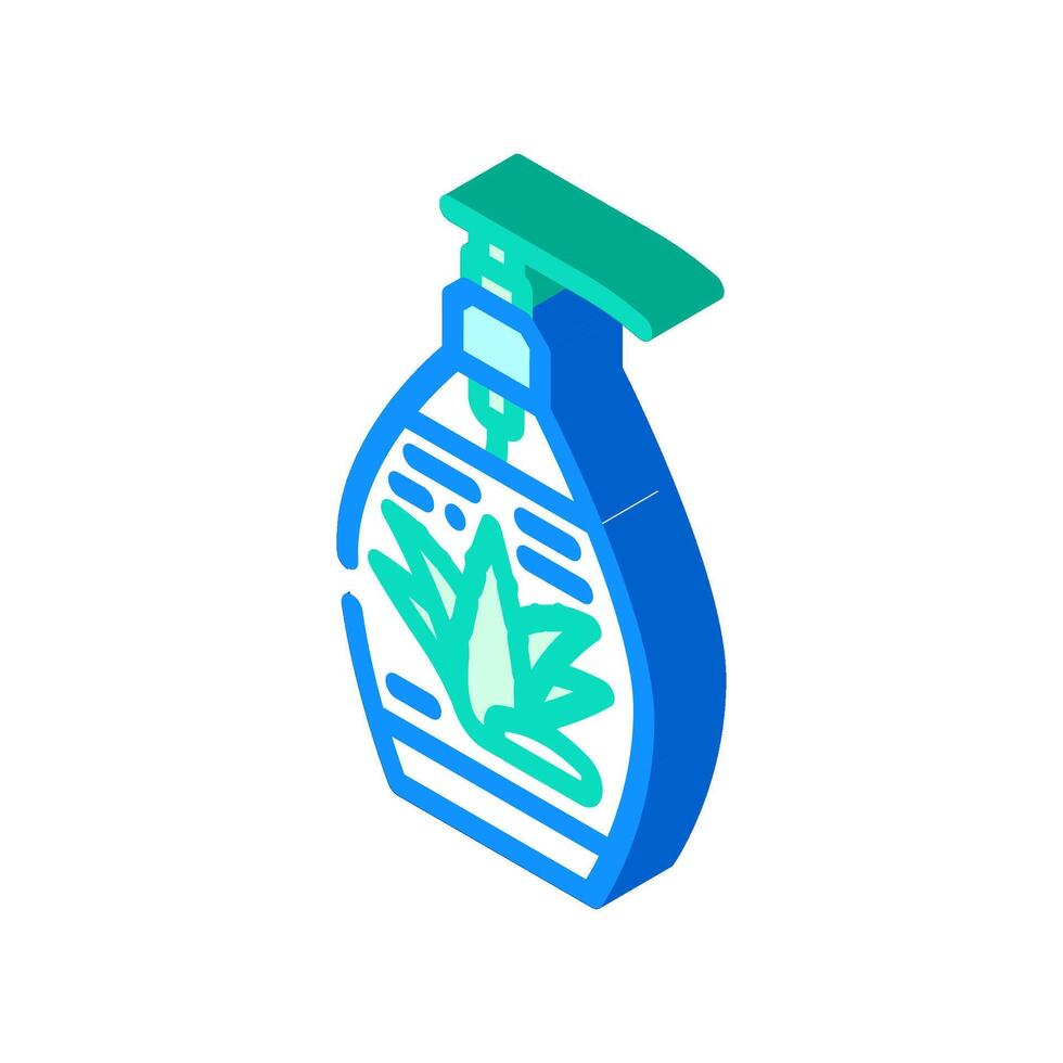 liquid soap aloe vera label isometric icon illustration vector