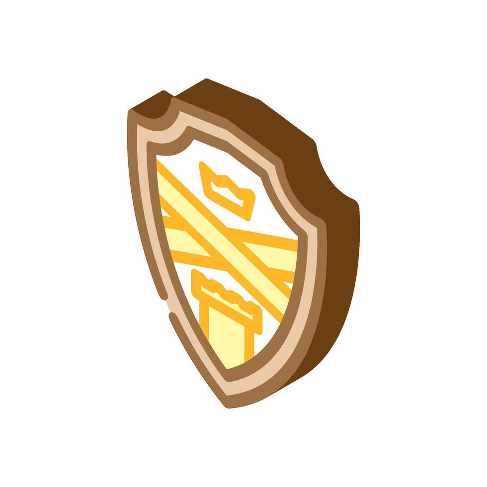 shield kingdom medieval heraldry isometric icon illustration vector