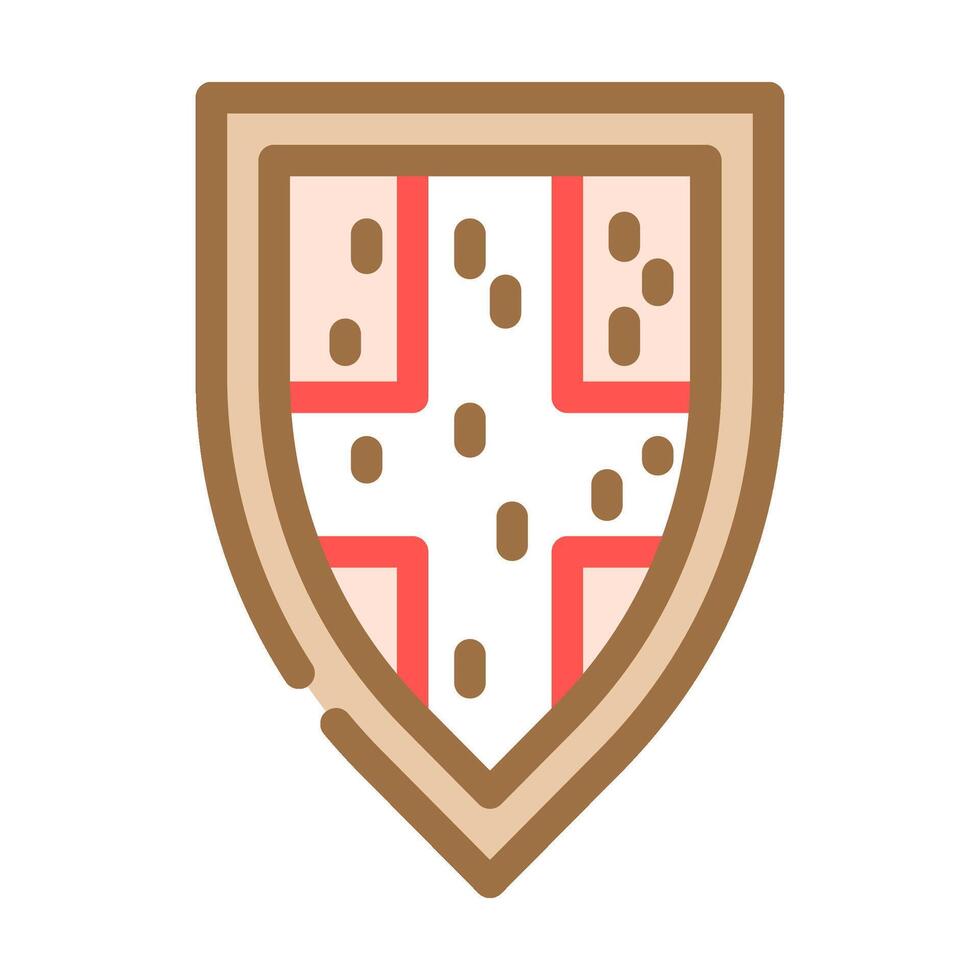shield luxury medieval heraldry color icon illustration vector