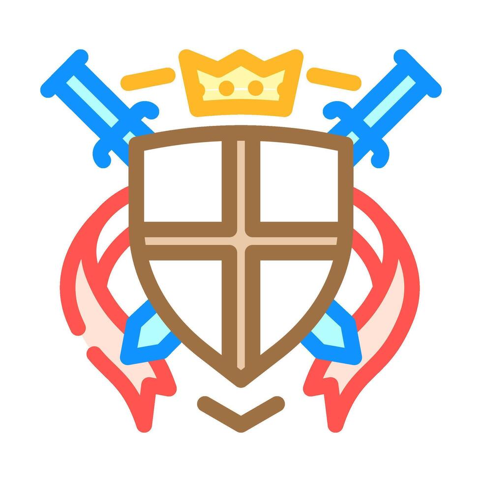 coat arms medieval heraldry color icon illustration vector