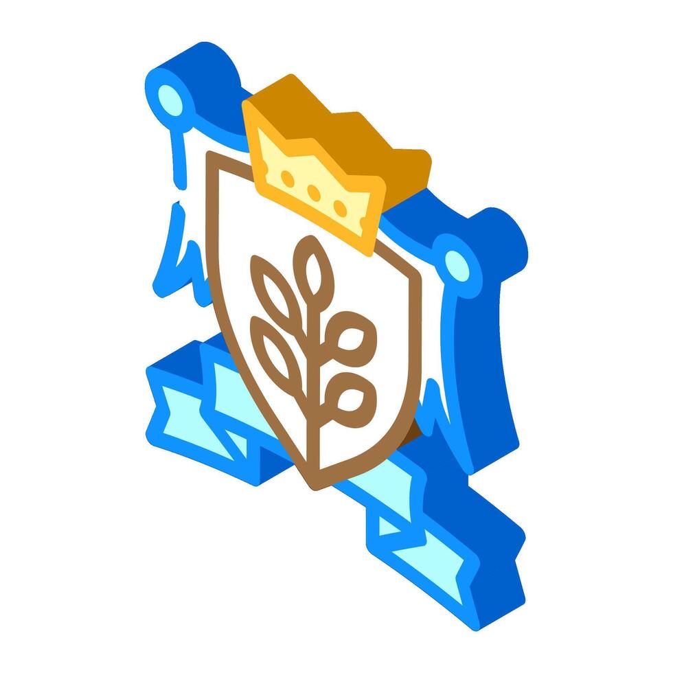 coat arms kingdom medieval heraldry isometric icon illustration vector