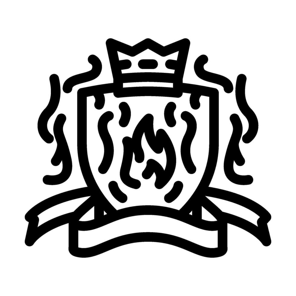 coat arms luxury medieval heraldry line icon illustration vector