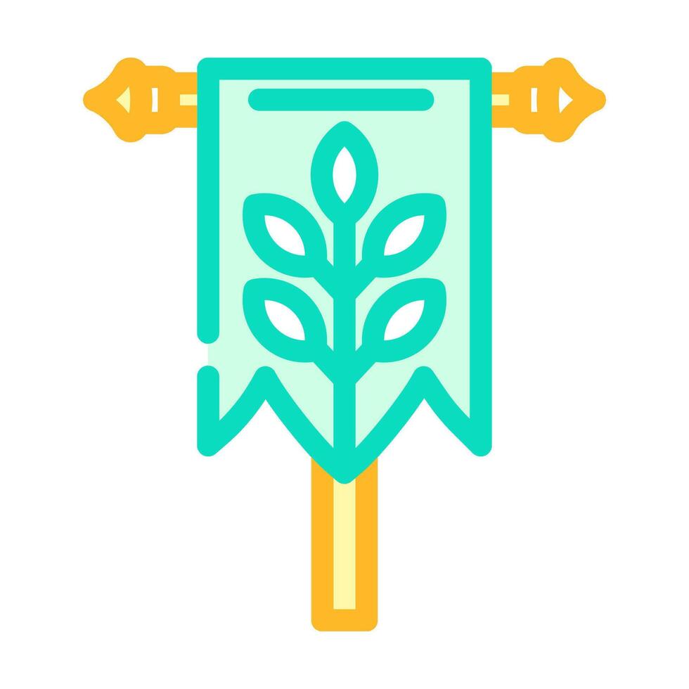 flag medieval heraldry color icon illustration vector