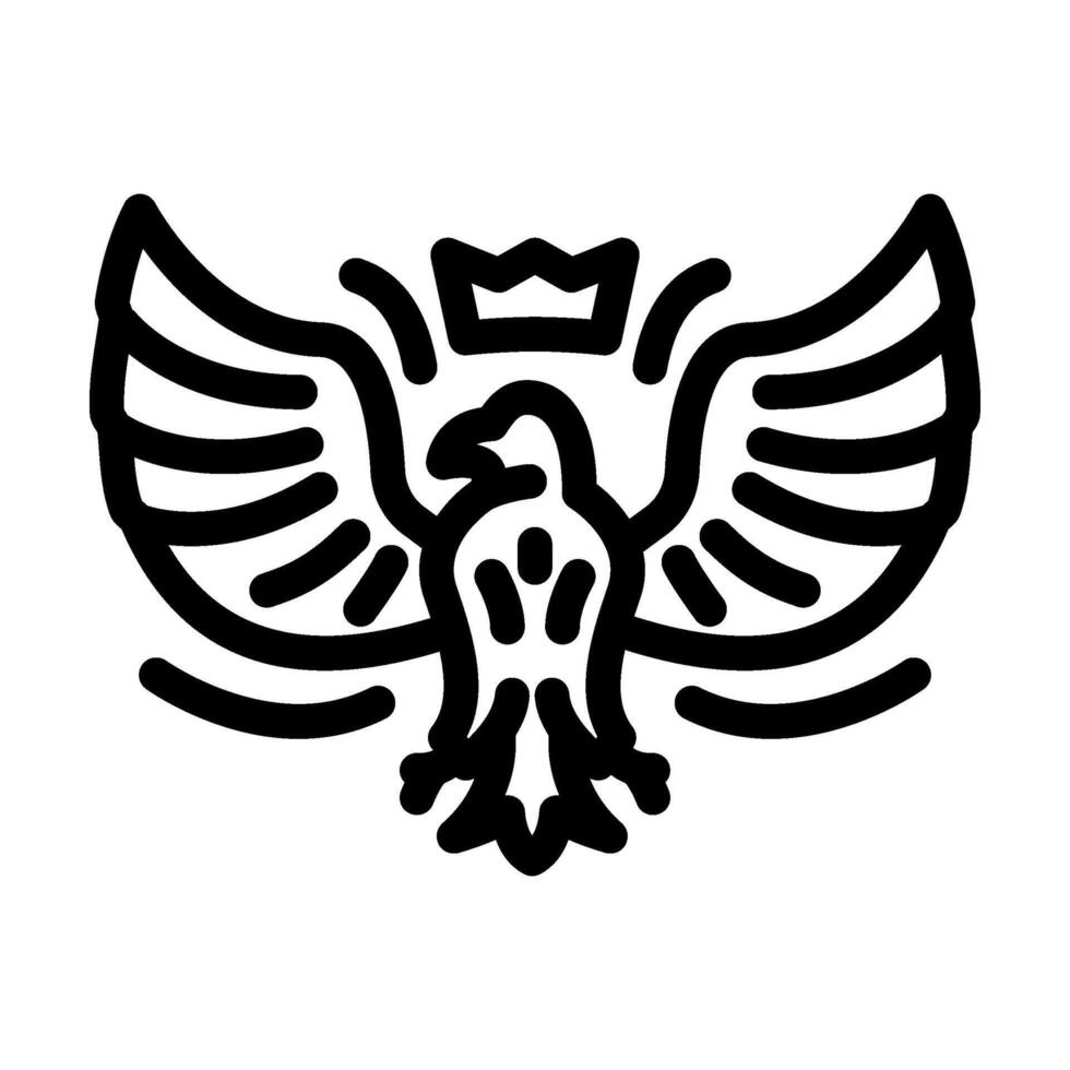 eagle heraldic line icon illustration vector