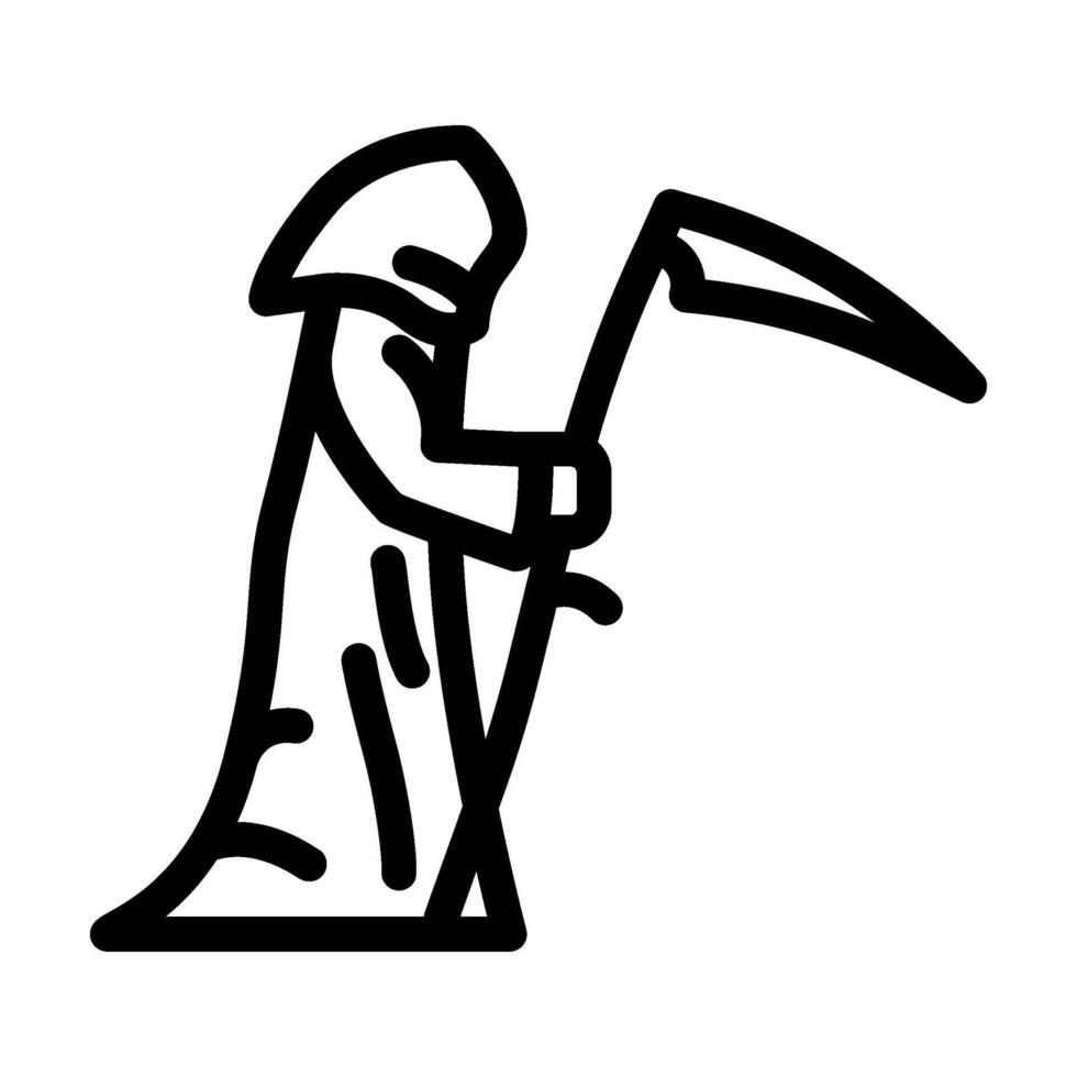 grim reaper mortality line icon illustration vector