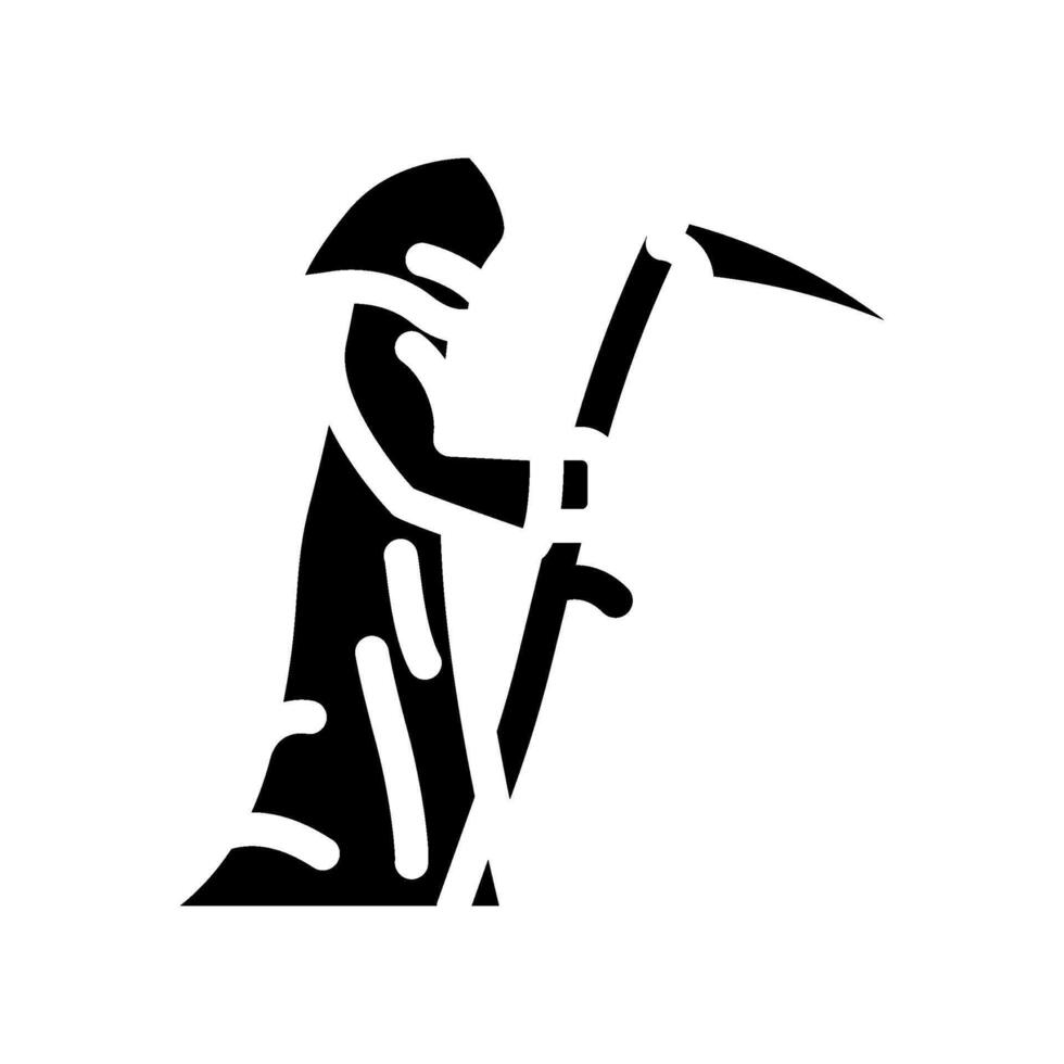 grim reaper mortality glyph icon illustration vector