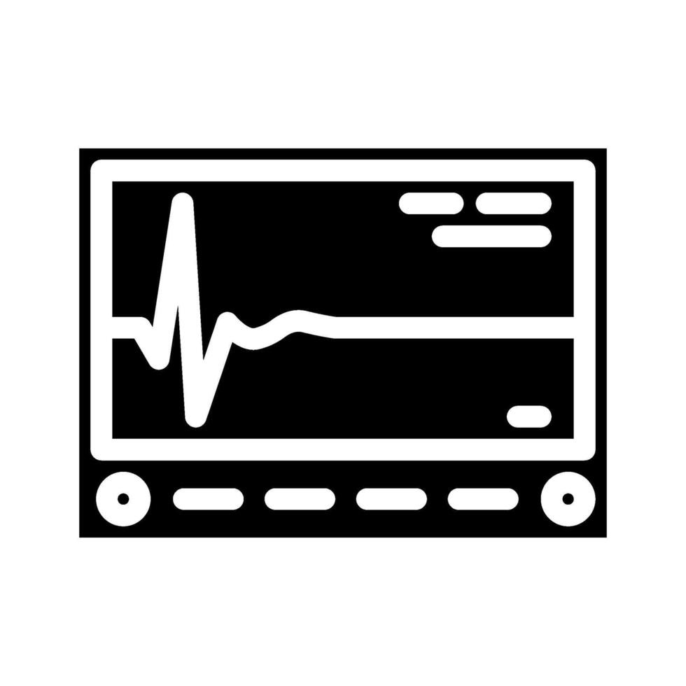 flat heart monitor line mortality glyph icon illustration vector