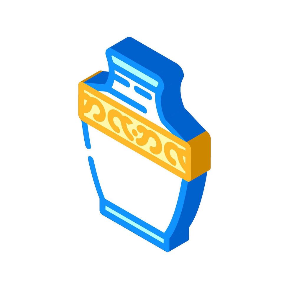 funeral urn mortality isometric icon illustration vector