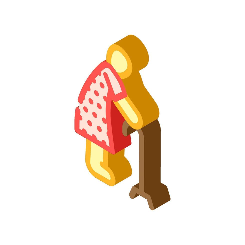 aging person mortality isometric icon illustration vector