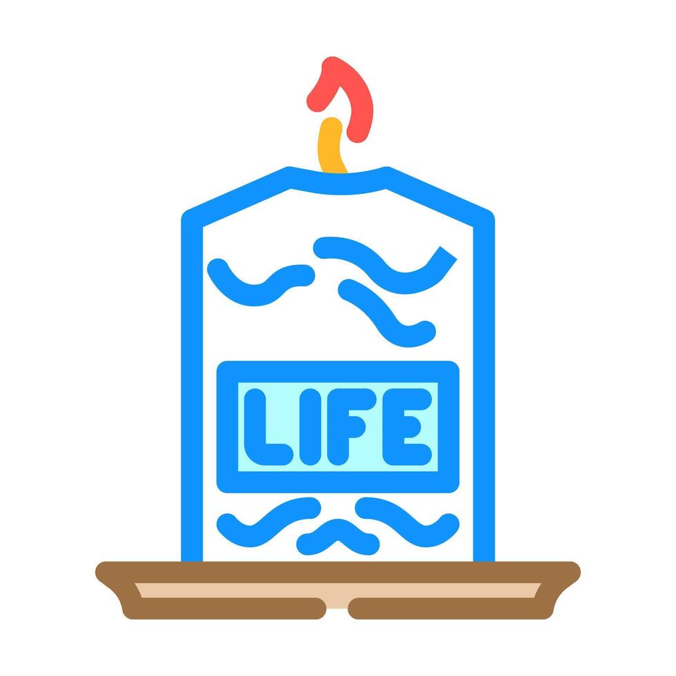 candle remembrance mortality color icon illustration vector