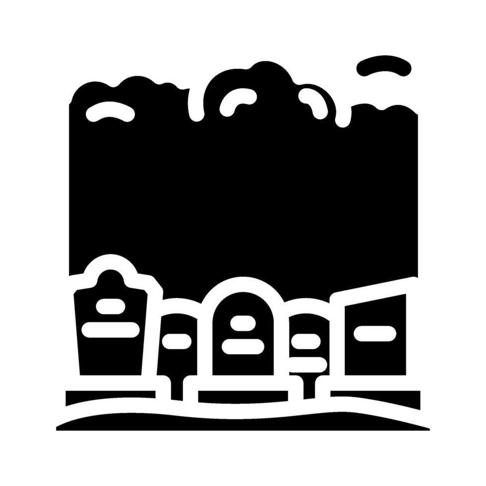 cemetery landscape mortality glyph icon illustration vector