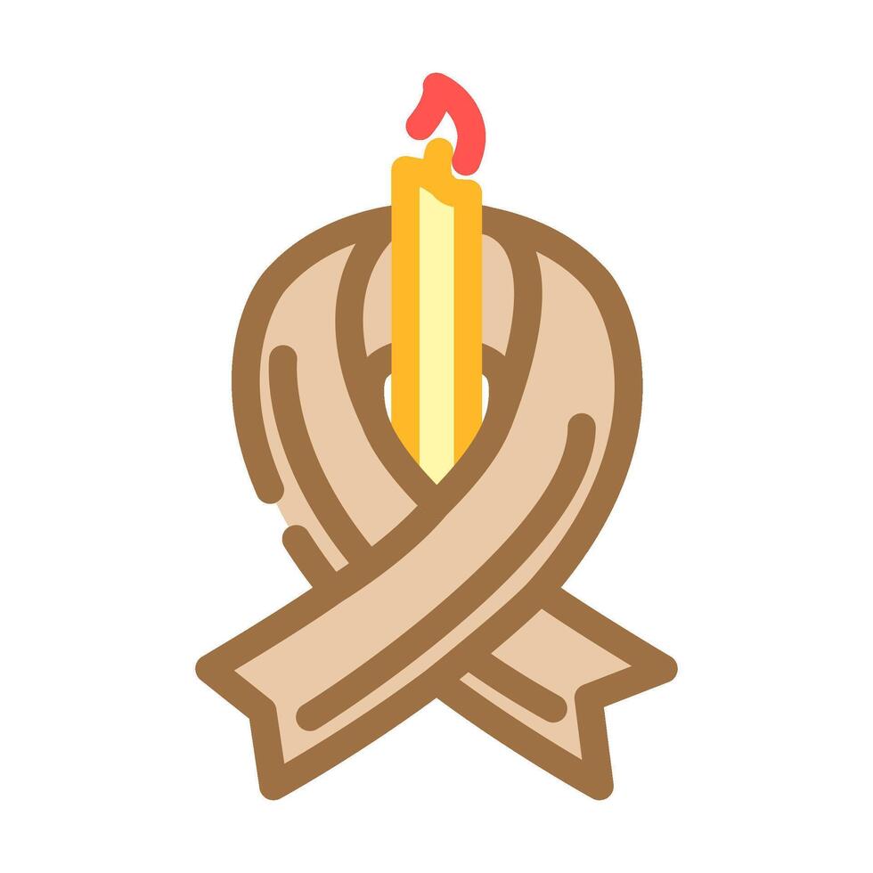 mourning ribbon mortality color icon illustration vector