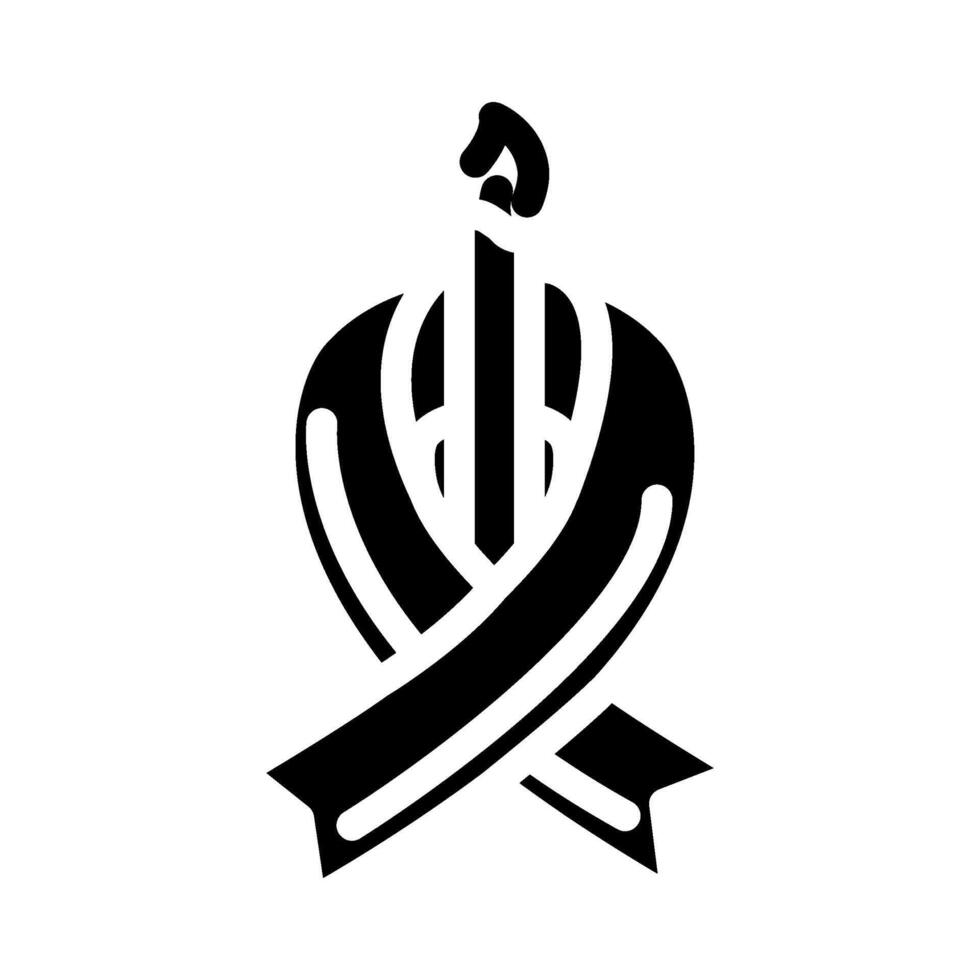 mourning ribbon mortality glyph icon illustration vector