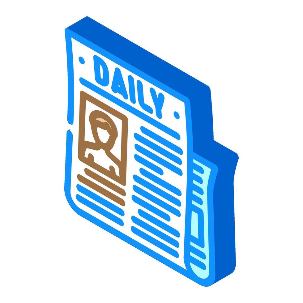 obituary newspaper mortality isometric icon illustration vector