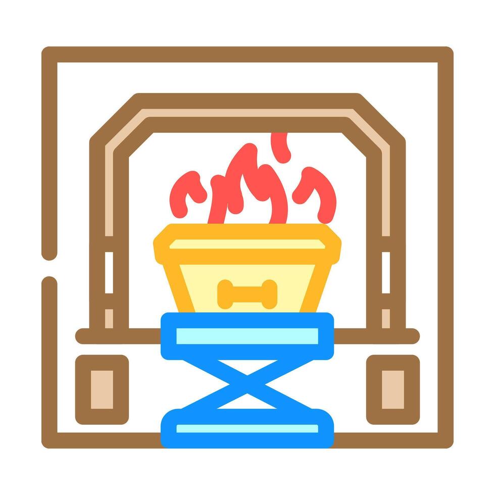 cremation mortality color icon illustration vector