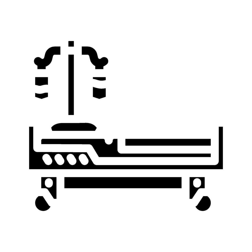 hospital bed white sheet mortality glyph icon illustration vector
