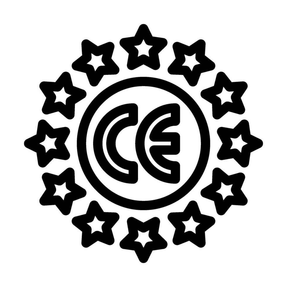 ce certified line icon illustration vector