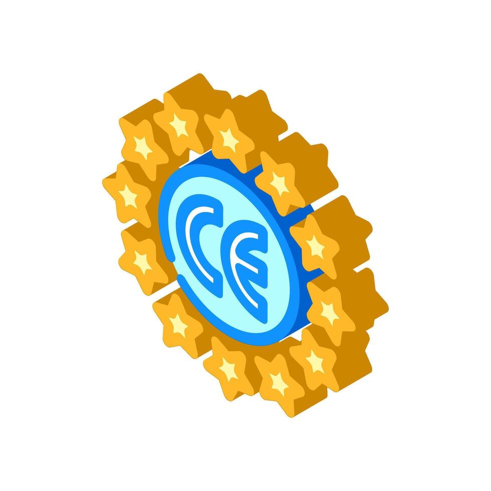 ce certified isometric icon illustration vector