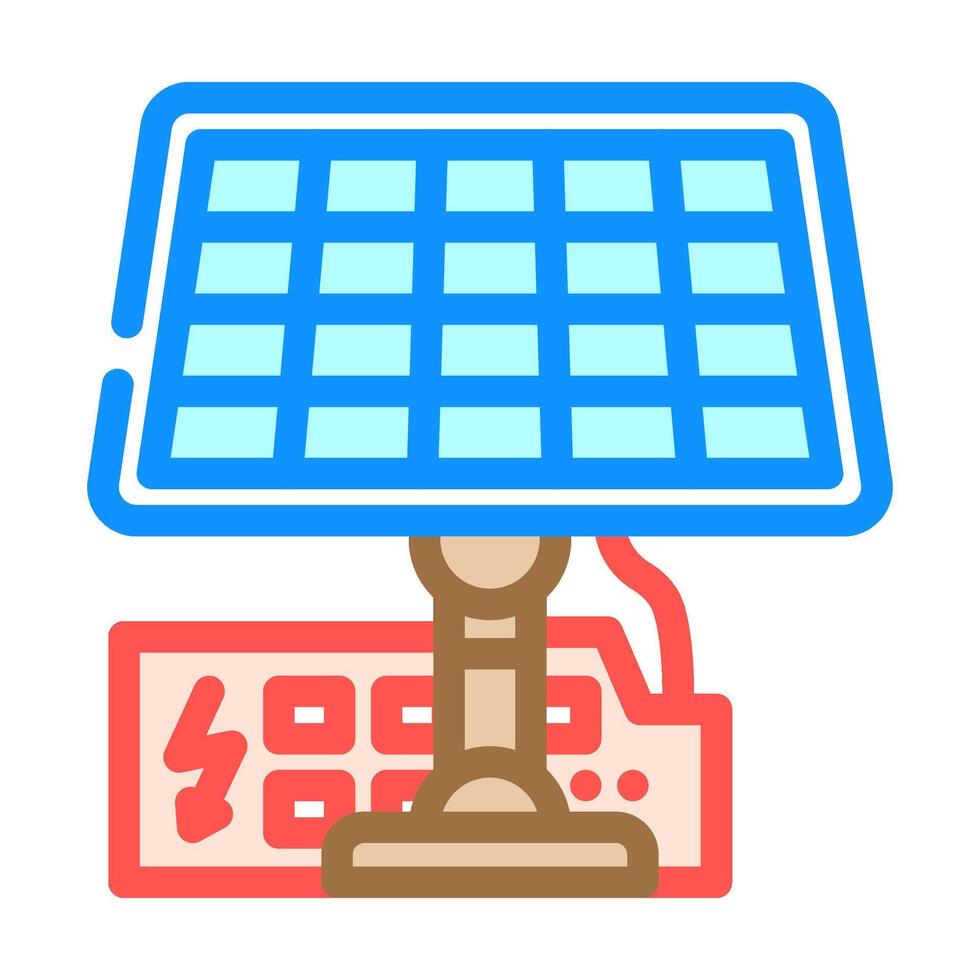 solar powered color icon illustration vector