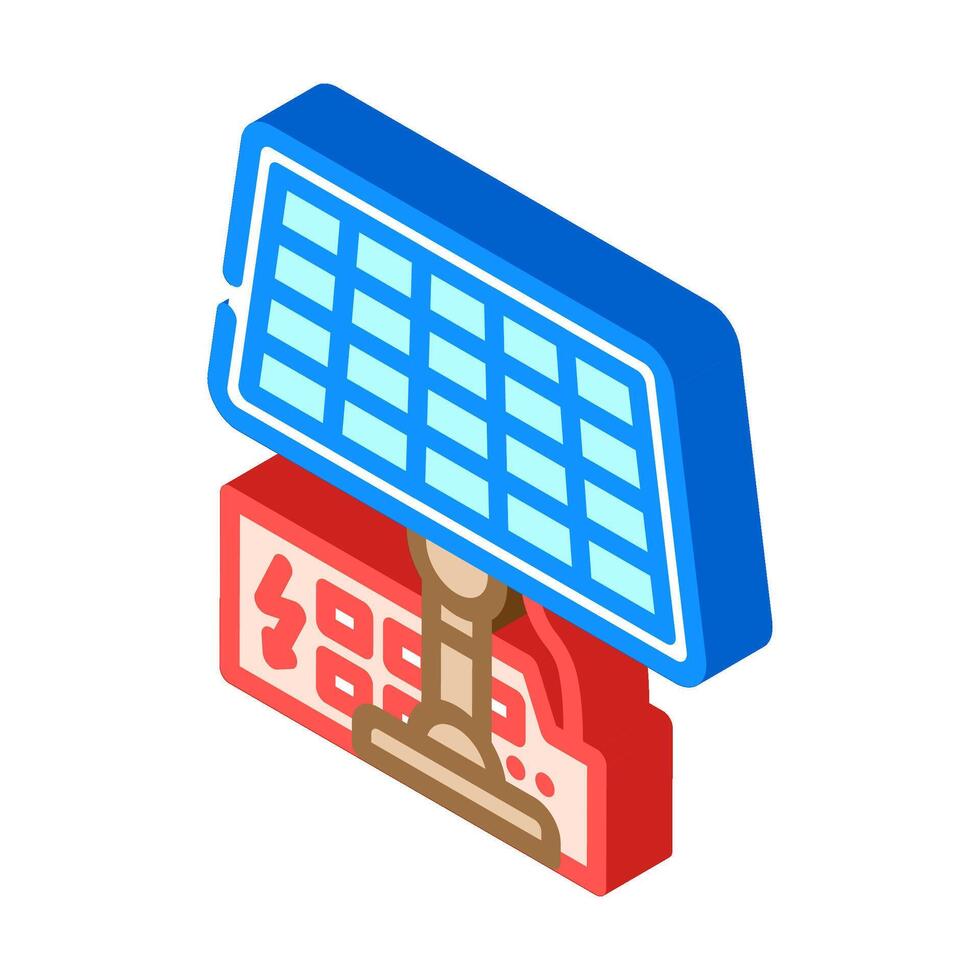 solar powered isometric icon illustration vector