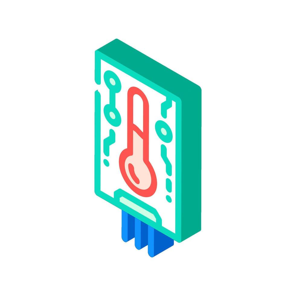 temperature sensor module isometric icon illustration vector