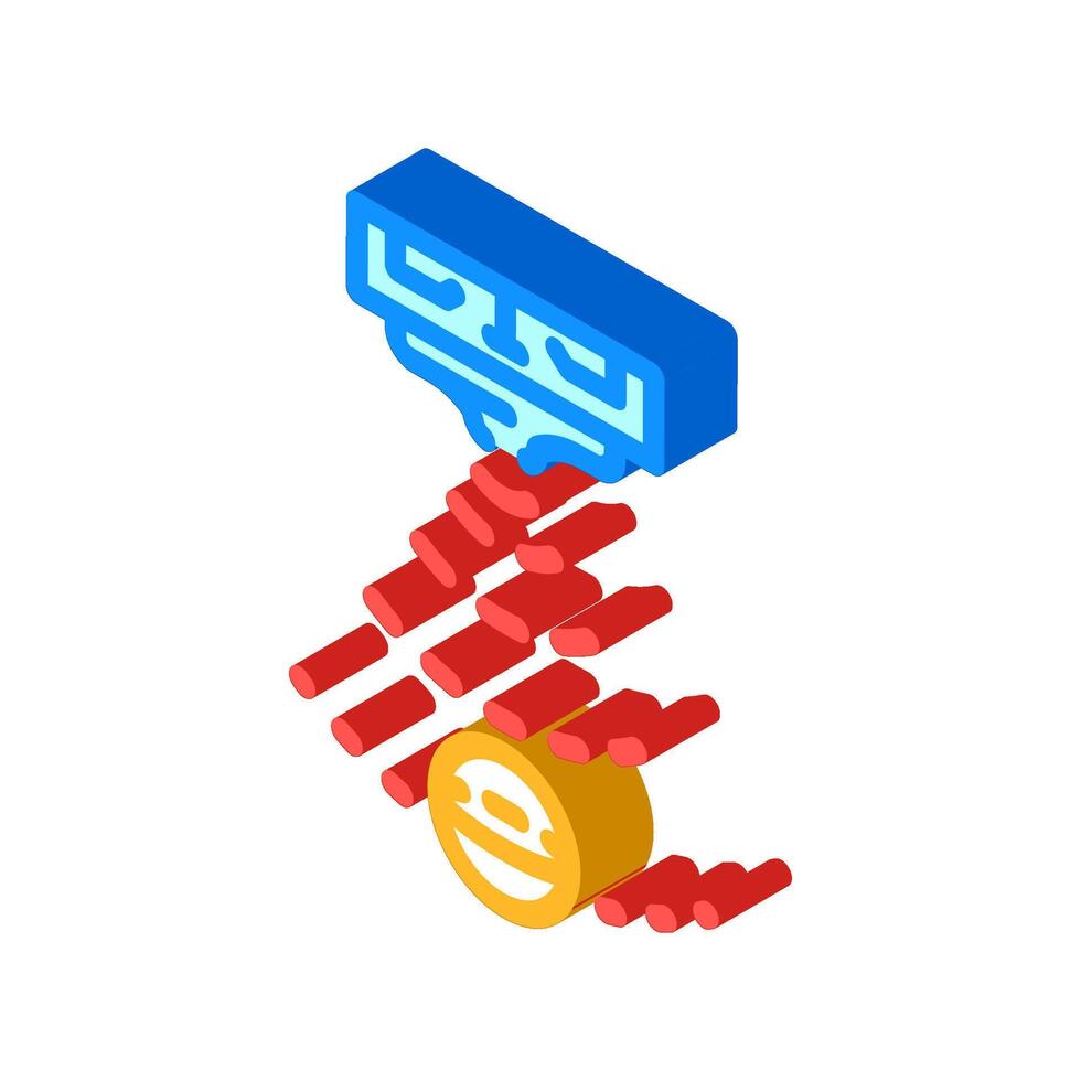 proximity sensor module isometric icon illustration vector