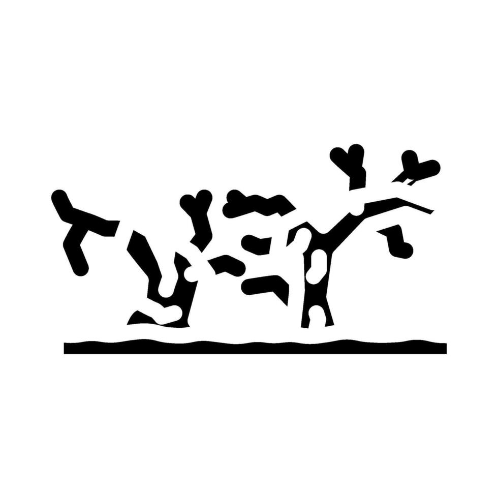 dead plants polluted soil glyph icon illustration vector