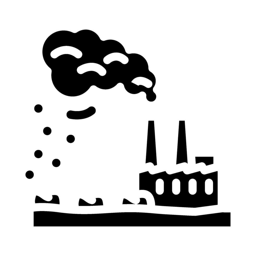 factory releasing waste onto farmland glyph icon illustration vector