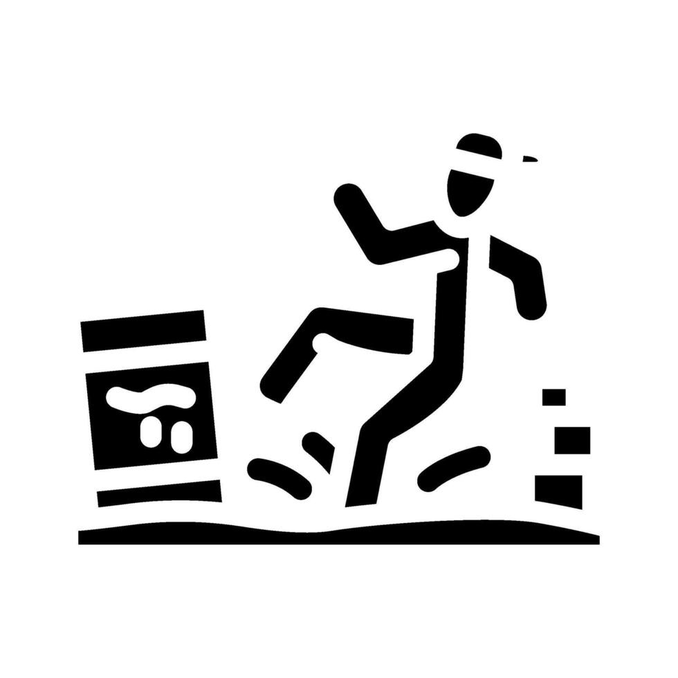 children playing near hazardous soil glyph icon illustration vector