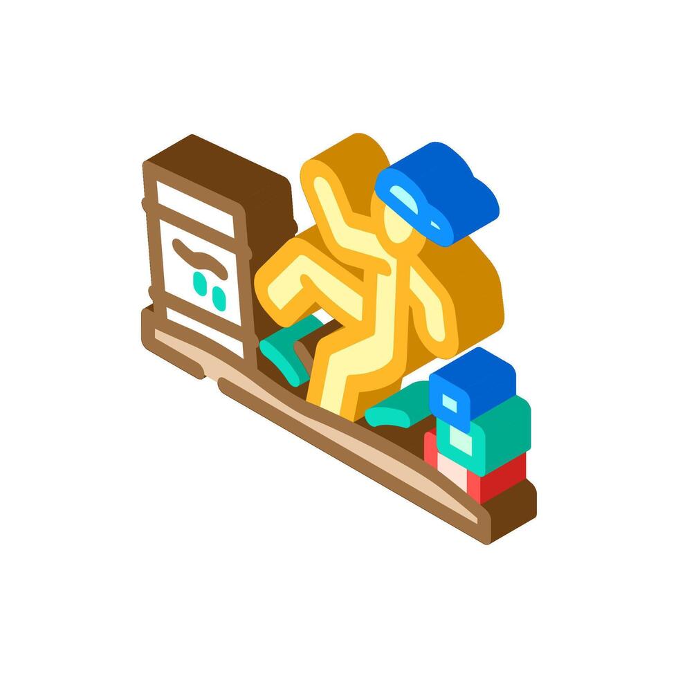 children playing near hazardous soil isometric icon illustration vector